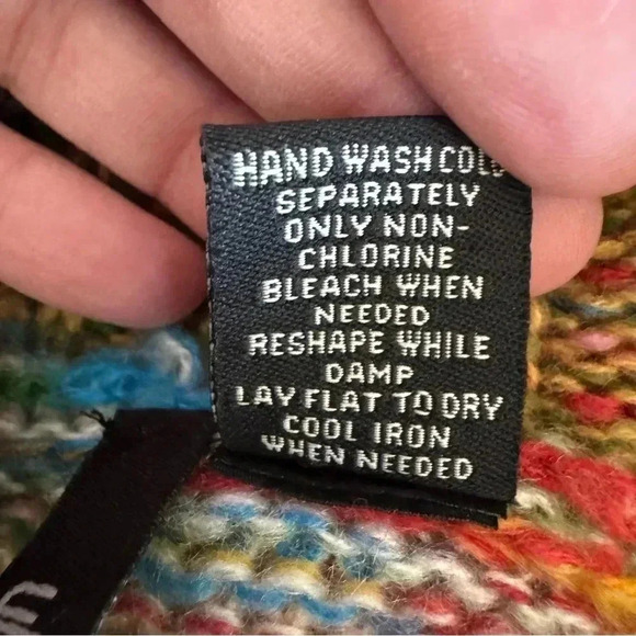 Ultra Flirt Turtleneck Knit Sweater Dress Front Pockets Colorful Artsy Sz 1X - Picture 9 of 9